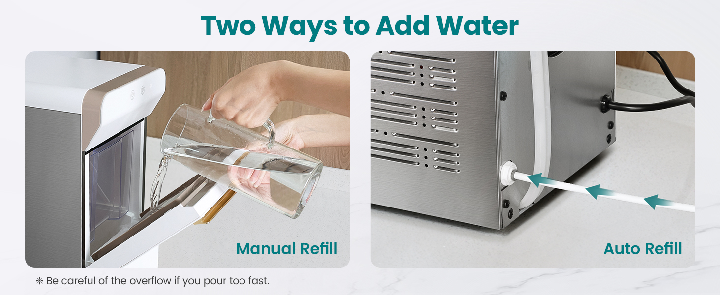 Two ways of adding water for your choice