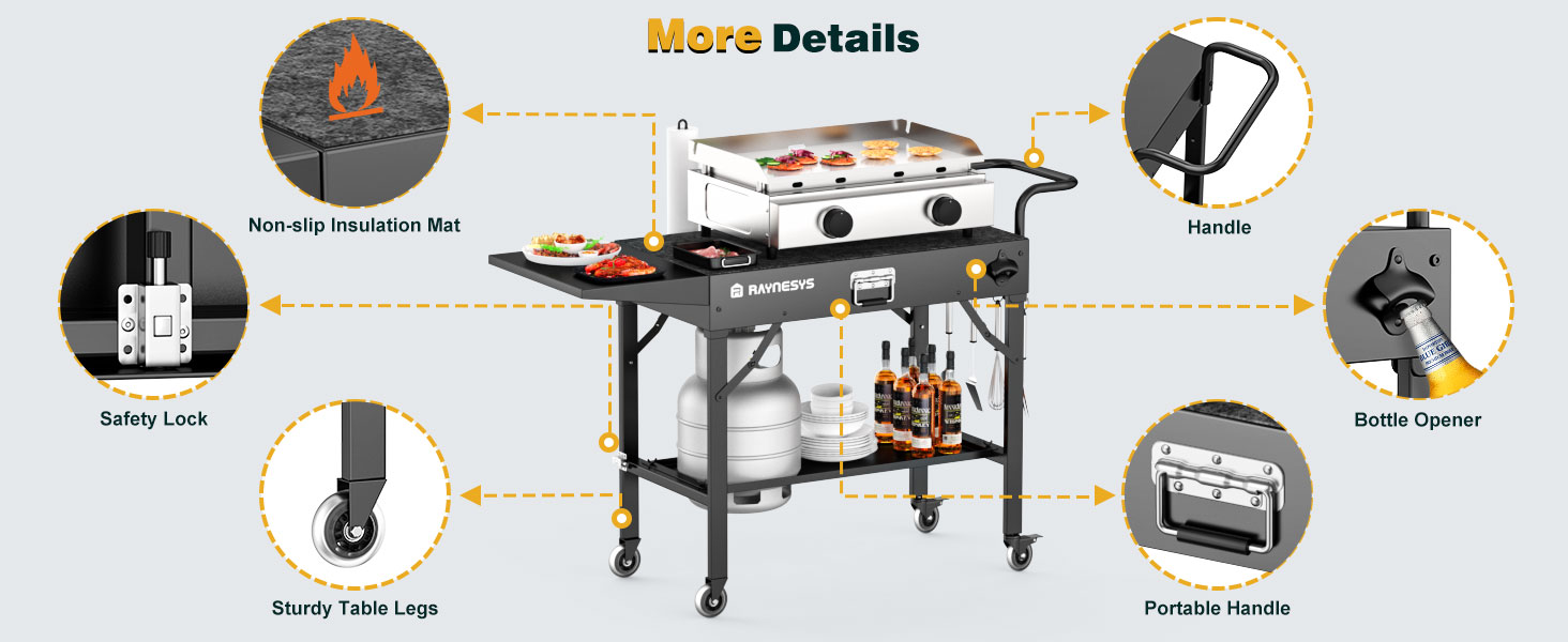 Foldable Outdoor Grill Cart